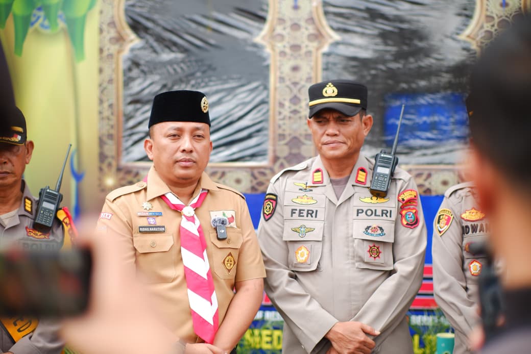 Ridho Nasution Tinjau 2 (Dua) Titik Pos Pengamanan, 110 Pramuka Kota Medan Turut Amankan Arus Mudik Lebaran 2026